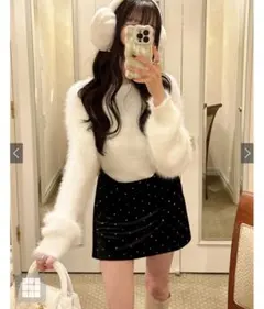 【GRL】ショート丈フェザーニットプルオーバー[kz119] アイボリー