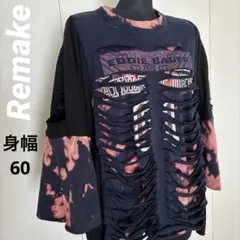 古着リメイク　ダメージTシャツ