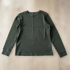 【160㎝】キッズ　極暖ヒートテックコットンワッフルクルーネックTシャツ