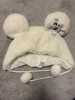 ミッキー耳付きファー帽子