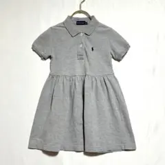 ラルフローレン キッズ ポロワンピース 100cm 半袖 ポロシャツ グレー