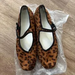 レオパード柄 ストラップ フラットシューズのサムネイル