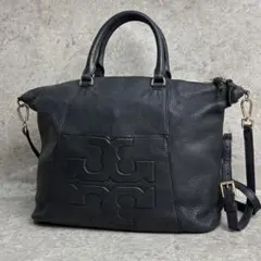 ✨良品✨ トリーバーチ 2way ボンベT エンボス加工 デカロゴ ブラックのサムネイル