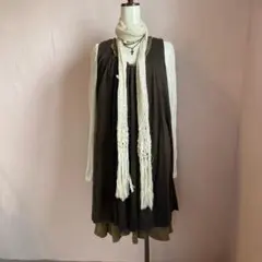 重ね着風ノースリーブワンピ　森ガール　フェアリーグランジ　00s'