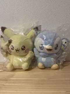 ポケピース　一番くじ　ピカチュウ　ポッチャマ　ぬいぐるみ