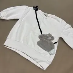 プティマイン　ウサギのぬいぐるみ付きトレーナー　100