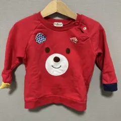 ミキハウスホットビスケッツ赤 クマ トレーナー 90