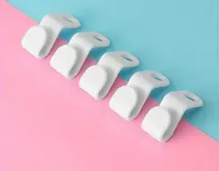 ホワイト衣類ハンガーフック5個セット　収納力アップ　ミニハンガー