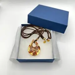 ヴェネチアングラス ドロップモチーフ ペンダント ブラウン系 レトロ
