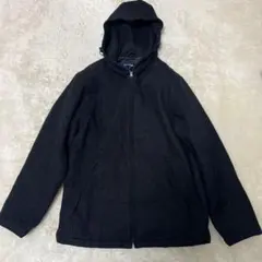 ユニクロ　ジップアップ　ウール　ジャケット　フード　ダークグレーのサムネイル