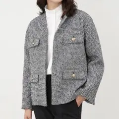 ミラオーウェン⭐︎美品フラップデザインショートツイードジャケット