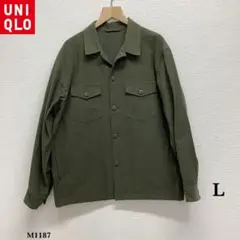 UNIQLO『ユニクロ』オーバー シャツ ジャケット【L】カーキ