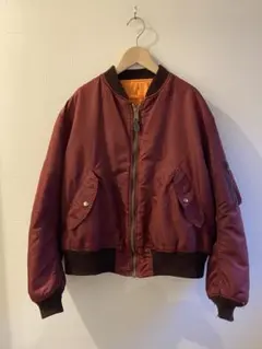 希少色 90s ALPHA MA-1ジャケット USA製 ボルドー 短丈
