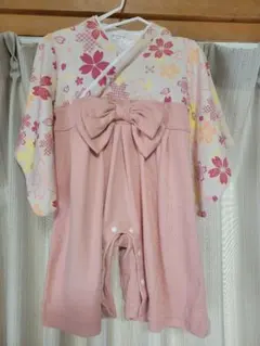 袴ロンパース 花柄 70cm
