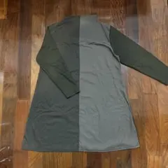 オリーブグリーン 長袖カットソーワンピース M-L