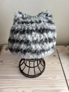 ハンドメイド　Y2K猫耳ファーニット帽