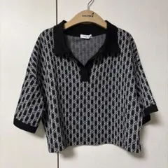 美品　INGNI モノグラム柄 半袖ポロシャツ　M 半袖カットソー　送料込みのサムネイル