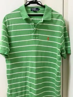 90s Polo by Ralph Lauren グリーンストライプ ポロシャツ