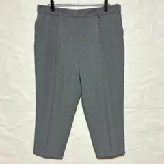 ◎ 【美品】大きいサイズ 4L グレー チェック柄 センタープレスパンツ