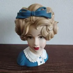 ビンテージレディヘッドベース 陶器製置物花瓶　ブルーのドレスにパールのネックレス 2025年最新】ヘッドベース 陶器の人気アイテム - メルカリ