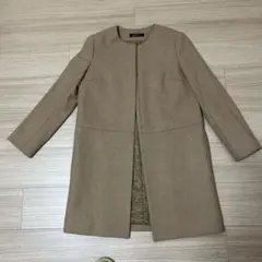 フロントホックノーカラーコート