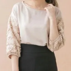URBAN RESEARCH ROSSO WOMENレーススリーブプルオーバー
