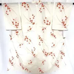 呉服屋仕立て 高級浴衣 手縫い 白地 ピンク 蝶 誂え物 クリーニング済 