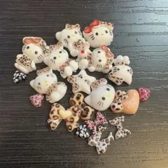 ギャル　キティ　ヒョウ柄　ネイルパーツセット