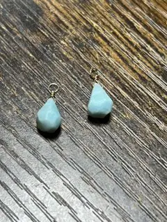 ドミニカ産　ラリマー　ラフ　ドロップカット　14kgfチャーム　y-339