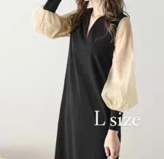 シフォンスリーブロングワンピース 長袖　パーティードレス　結婚式