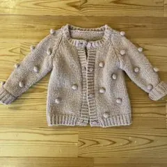 ポンポン付き　ニットカーディガン