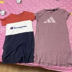 Champion & Adidas 半袖ワンピース 2点セット120-130cm