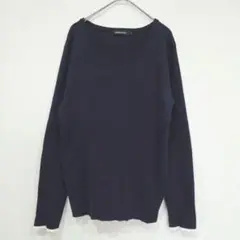 AMERICAN HOLIC　リブニット　セーター　Ｌ　Vネック　シンプル　紺