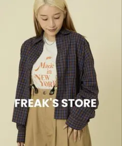 【最終価格】 FREAK'S STORE チェックショートシャツ / ブラウンのサムネイル