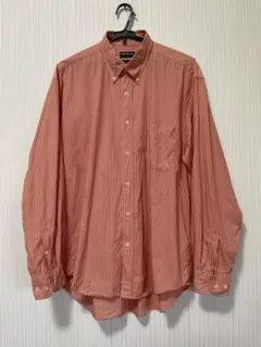 UNIQLOオレンジストライプ 長袖メンズシャツ　Ｌ