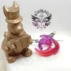 Cloudy Crescent【夕焼け】三日月 蝶 赤紫 ツートン マット艶消し