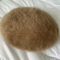 ベージュ アンゴラ混 ベレー帽