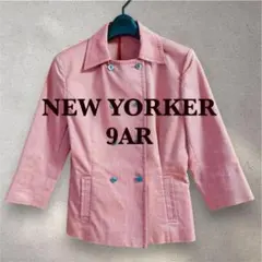 NEW YORKER ピンク ダブルブレストハーフコート 9AR この春に
