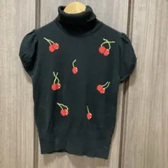 京都の古着屋で購入　さくらんぼ半袖ニット