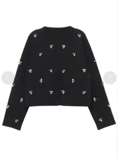 anuans ビジューニットジャケット BLK