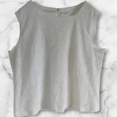 ADORE バックプリーツ ノースリーブ カットワーク ブラウス レース 38 
