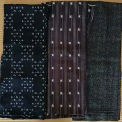 着物3枚 絣 ウール 単衣 ハンドメイド リメイク素材のサムネイル