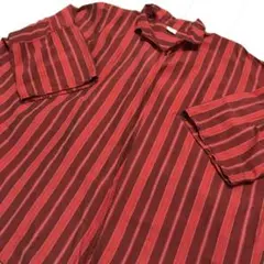 80'sビンテージ古着！アメリカ製 カスリ ストライプ柄コットン デザインシャツ