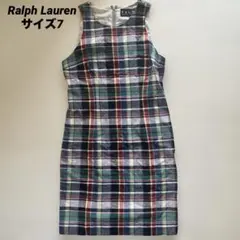 Ralph Lauren チェック柄 ノースリーブワンピース サイズ7