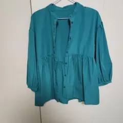 ユナイテッドアローズGREEN LABEL ターコイズ シャツ 五分袖