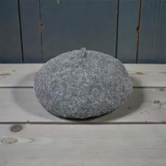 ウール グレー ベレー帽