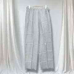 ZARA ワイドパンツ 光沢 ウエストゴム S 春夏 ロング丈 ゆったり 無地