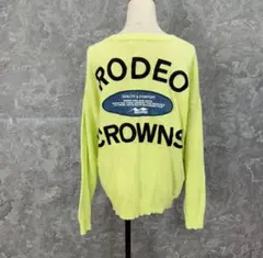 RODEO CROWNS ライムグリーン 長袖ニット