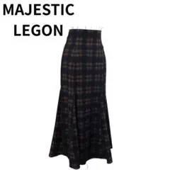 MAJESTIC LEGON チェックフレアスカートフレアスカート茶系