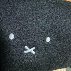 ミッフィー　顔刺繍 ベレー帽 黒と白セット